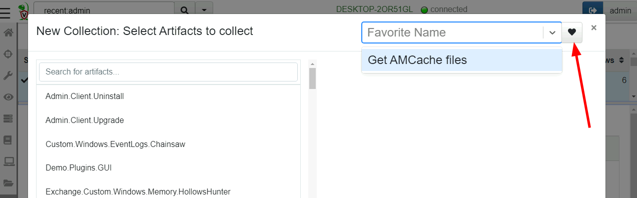 Retrieving a favorite collection