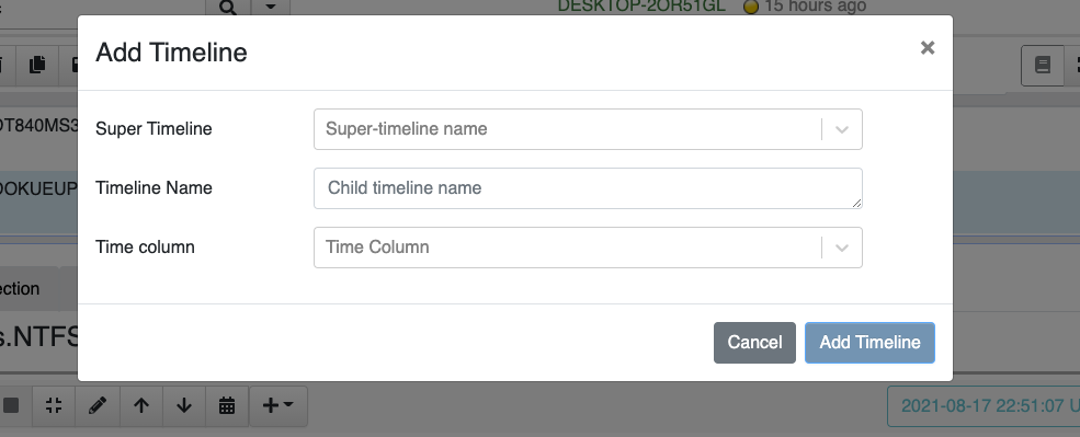 Adding timeline details