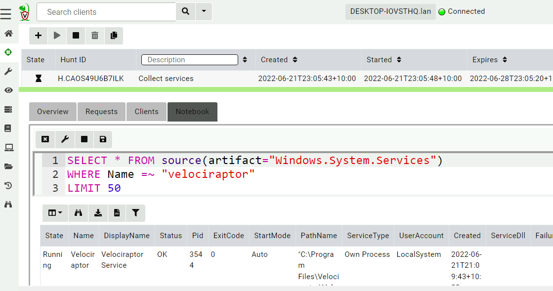 Filtering rows with VQL