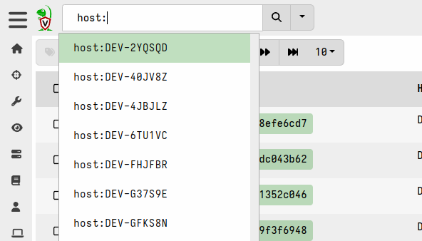 Searching autocompletion