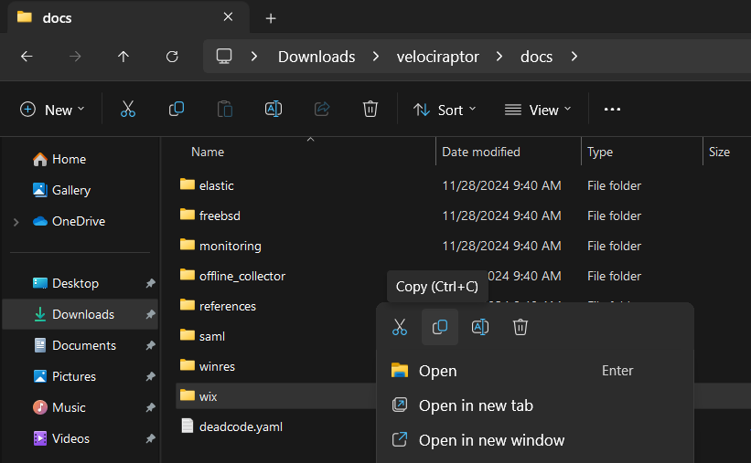 Copy WiX files from Velociraptor repo