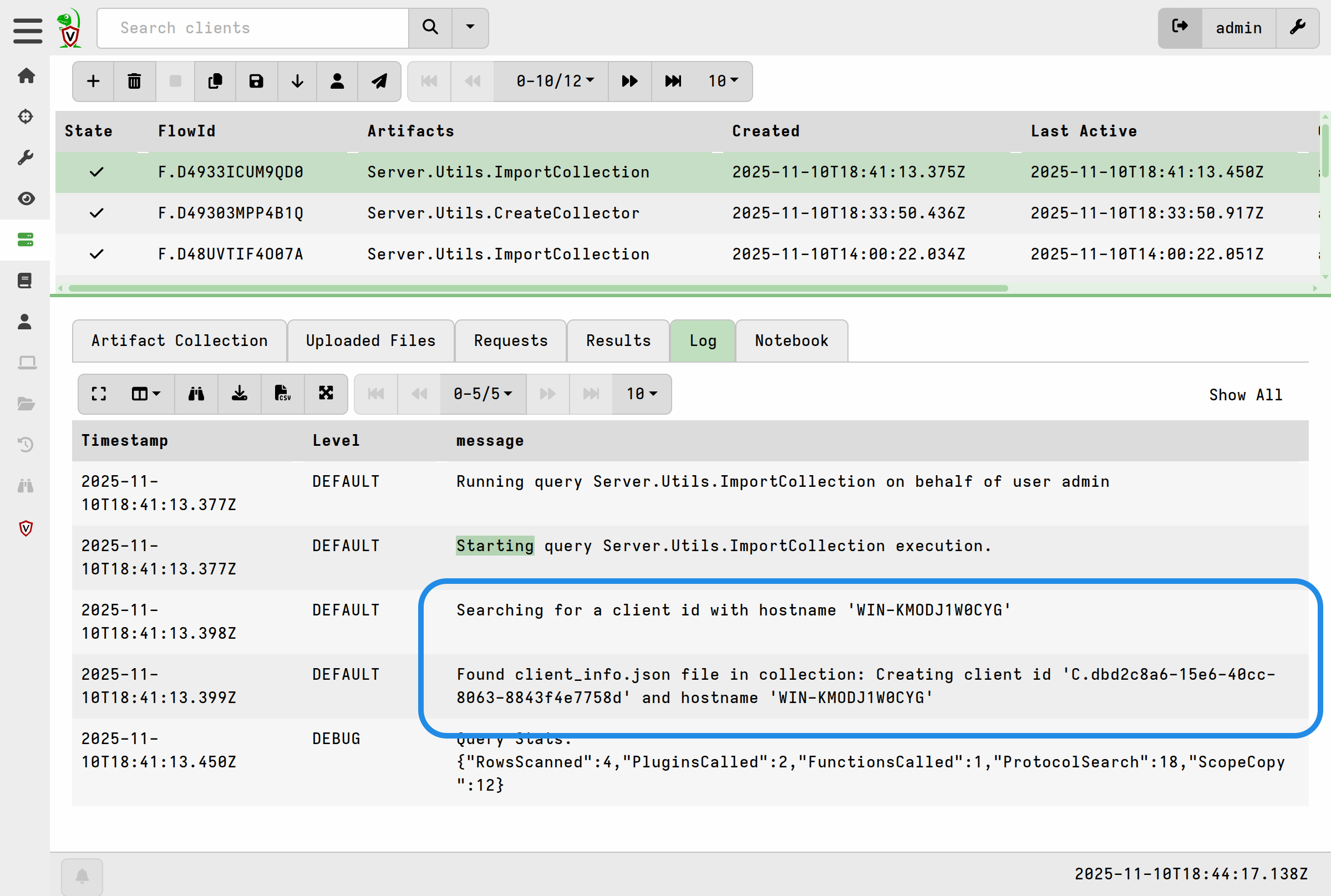 Matching to an existing client is attempted