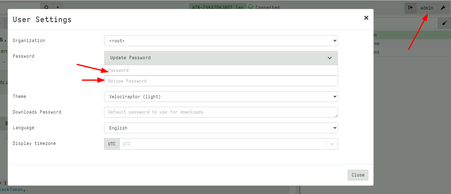 Updating a user’s own password