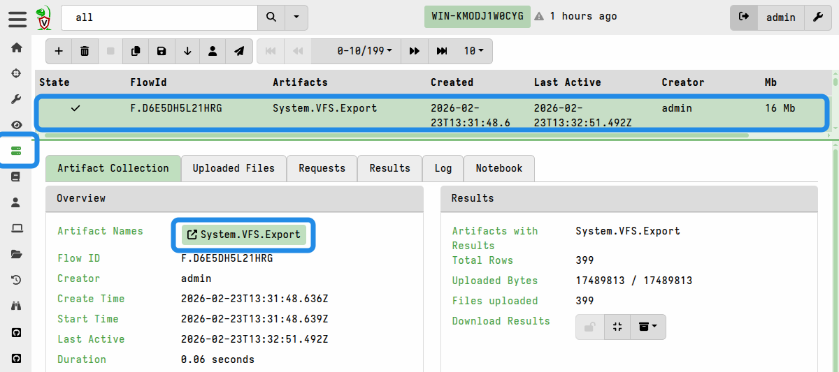 A System.VFS.Export server collection