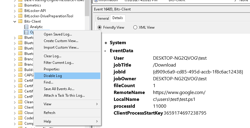 Disabling logs