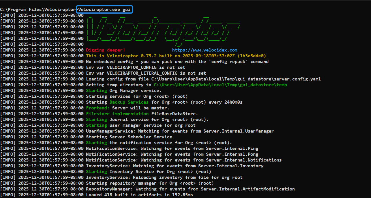 velociraptor gui command