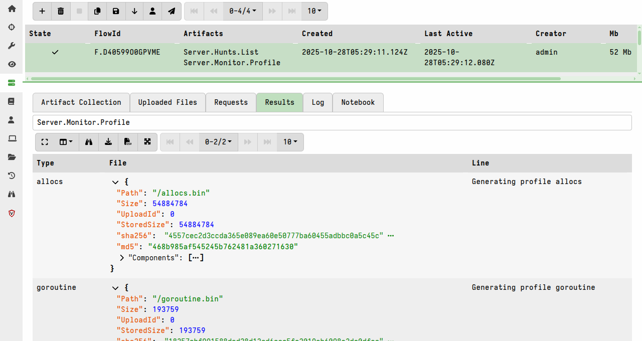 Server.Monitor.Profile results