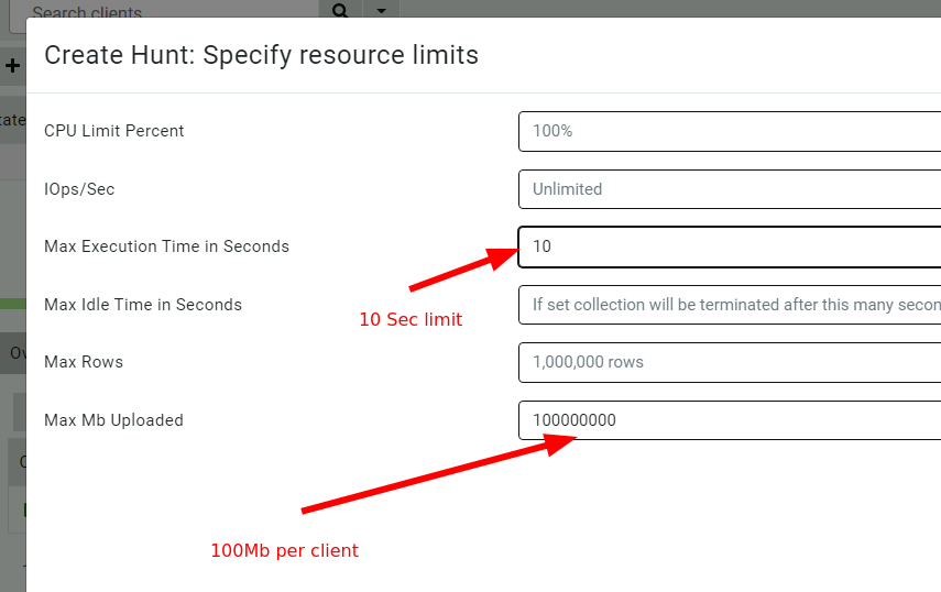 Setting resource limits