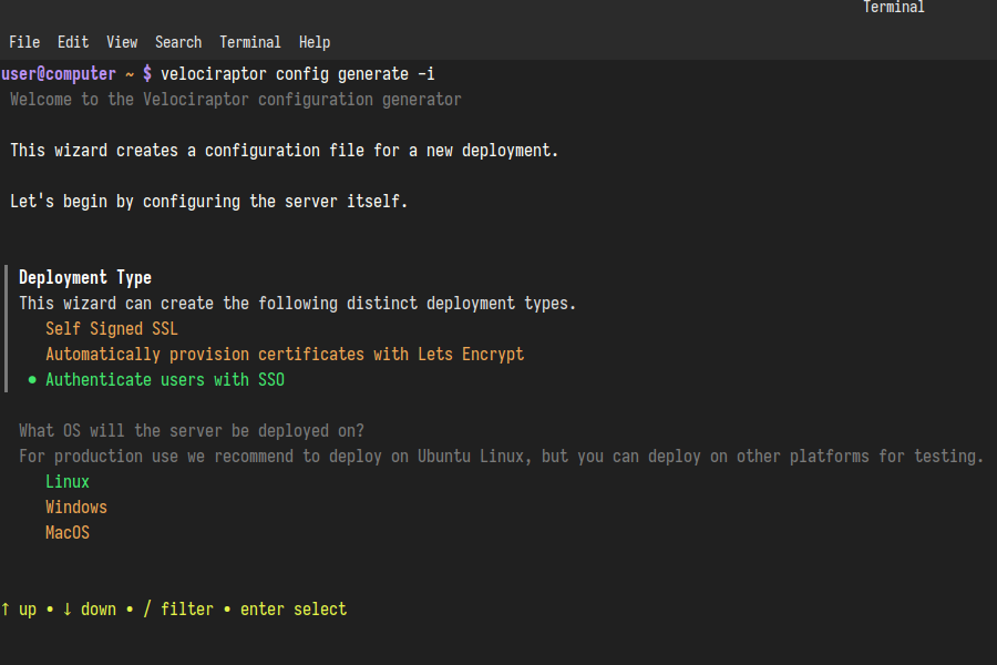 Select SSO deployment type