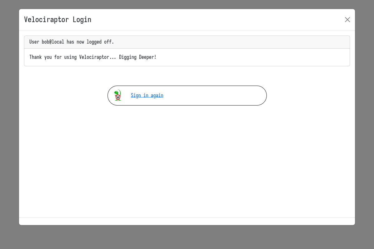 We can sign out… and sign in again.